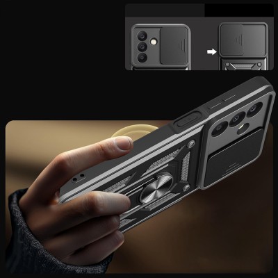 Galaxy A26 Case Magnetic Stand Camera Protection Zore Sliding Vega Cover - 8
