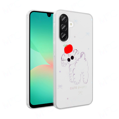 Galaxy A26 Case Transparent Figured Zore Folk Hard Cover - Zore