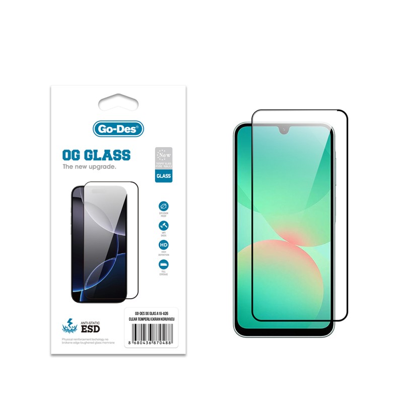 Galaxy A26 Go Des OG Glass Antistatic Tempered Glass Screen Protector - 2