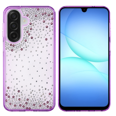 Galaxy A26 Kılıf Airbag Tasarımlı Damla Taşlı Şeffaf Zore Pera Silikon Kapak - Zore