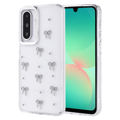 Galaxy A26 Kılıf Airbag Tasarımlı Simli Şeffaf Zore Kutup Kapak - Zore