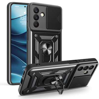 Galaxy A26 Kılıf Magnetik Standlı Kamera Korumalı Zore Sürgülü Vega Kapak - Zore