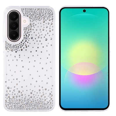 Galaxy A27 Kılıf Airbag Tasarımlı Damla Taşlı Şeffaf Zore Pera Silikon Kapak - Zore