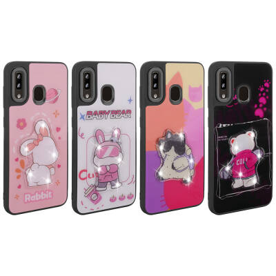 Galaxy A30 Case Shining Embossed Zore Amas Silicone Cover with Iconic Figure - Zore