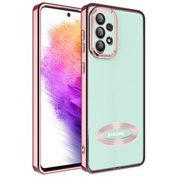Galaxy A32 4G Case Camera Protected Zore Omega Cover With Logo Rose Gold