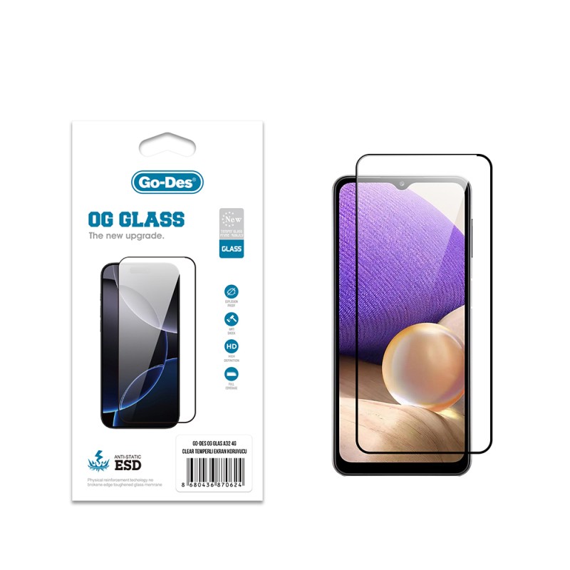 Galaxy A32 4G Go Des OG Glass Antistatic Tempered Glass Screen Protector - 1