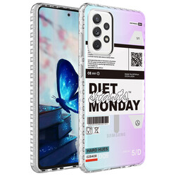 Galaxy A32 4G Kılıf Airbag Kenarlı Renkli Desenli Silikon Zore Elegans Kapak - Zore