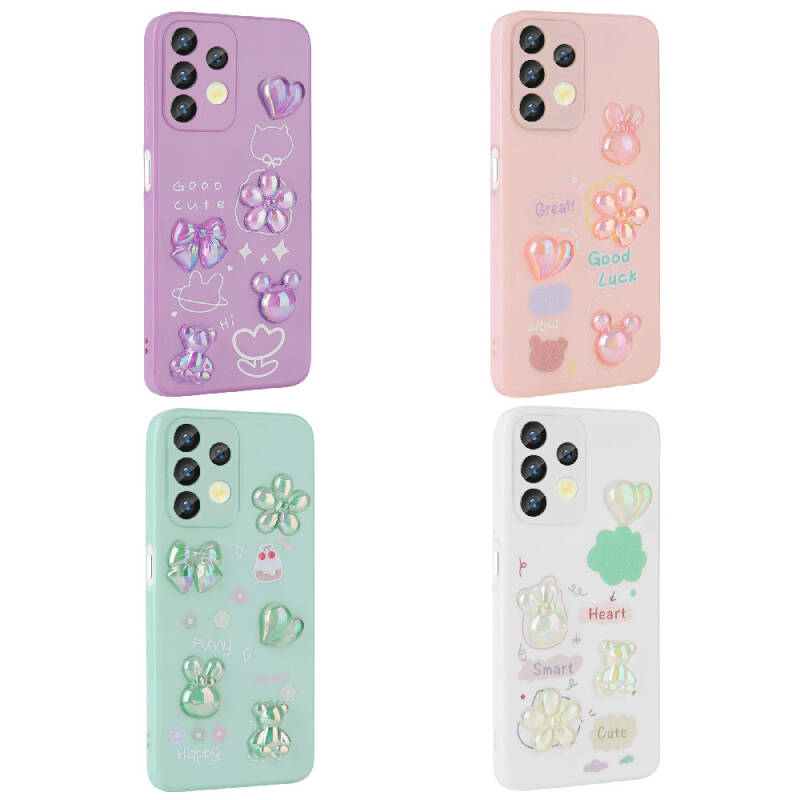 Galaxy A32 4G Kılıf Kabartma Figürlü Parlak Zore Toys Silikon Kapak - 2