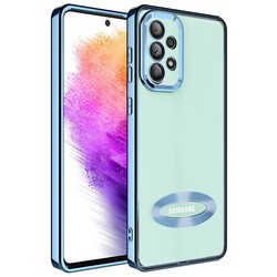 Galaxy A32 4G Kılıf Kamera Korumalı Logo Gösteren Zore Omega Kapak Sierra Mavi