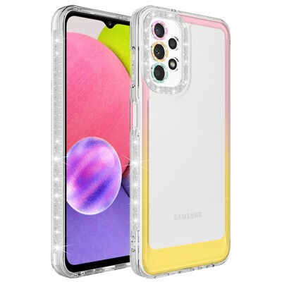 Galaxy A32 4G Kılıf Simli ve Renk Geçiş Tasarımlı Lens Korumalı Zore Park Kapak - 5