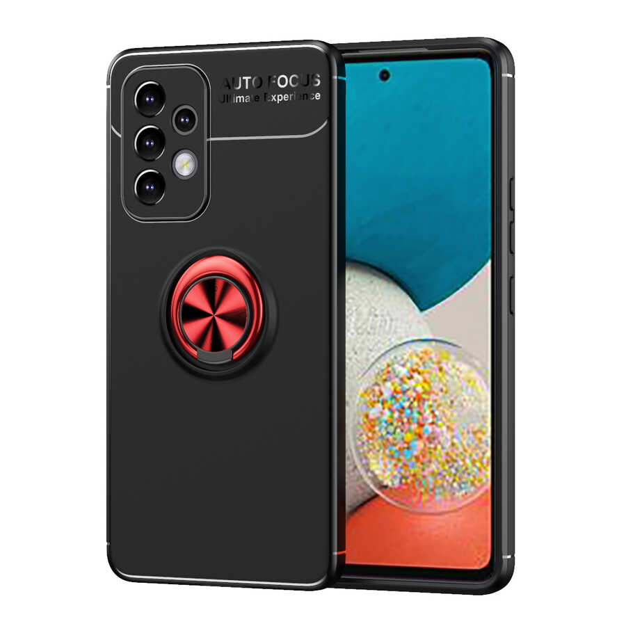 Galaxy A33 5G Kılıf Zore Ravel Silikon Kapak - Siyah-Kırmızı