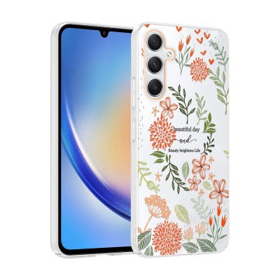 Galaxy A34 Case with Camera Protector, Patterned Zore Clip Cover - 4