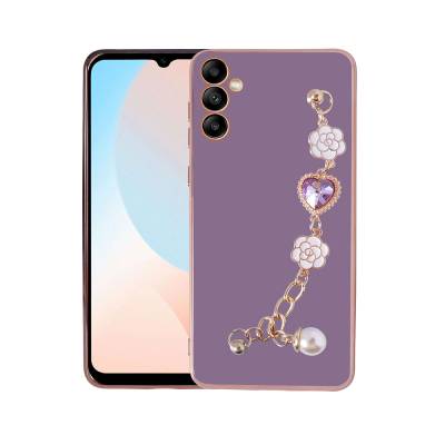 Galaxy A34 Kılıf El Tutamaçlı Kamera Korumalı Zore Taka Silikon Kapak Mor