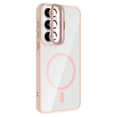 Galaxy A35 Kılıf Standlı ve Kamera Lens Hediyeli M-Safe Şarj Özellikli Zore Etro Kapak - 18
