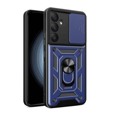 Galaxy A35 Kılıf Magnetik Standlı Kamera Korumalı Zore Sürgülü Vega Kapak - Zore