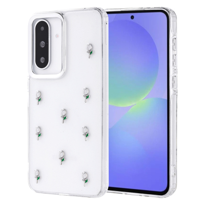 Galaxy A36 Kılıf Airbag Tasarımlı Simli Şeffaf Zore Kutup Kapak - Zore