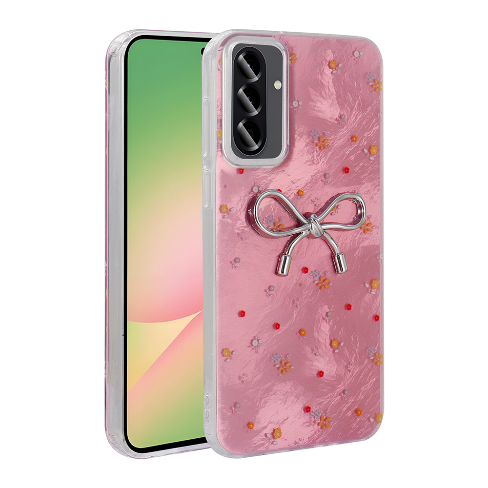 Galaxy A36 Kılıf Kamera Korumalı Figürlü Zore Ponti Silikon Kapak - Açık Pembe
