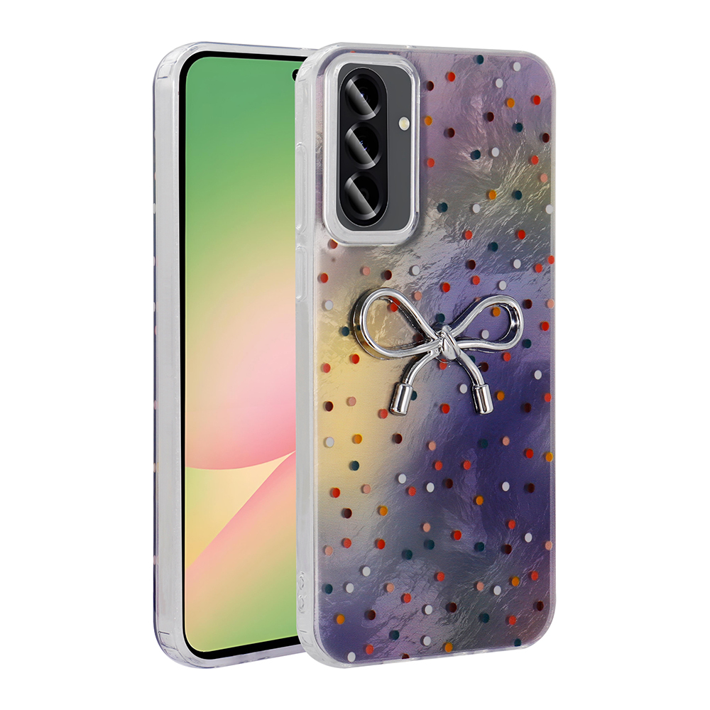 Galaxy A36 Kılıf Kamera Korumalı Figürlü Zore Ponti Silikon Kapak - Lila