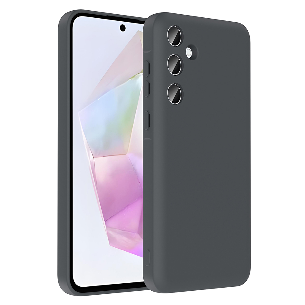 Galaxy A36 Kılıf Kamera Korumalı Kartlık Hazneli NXXA Vitra Kapak - Gri