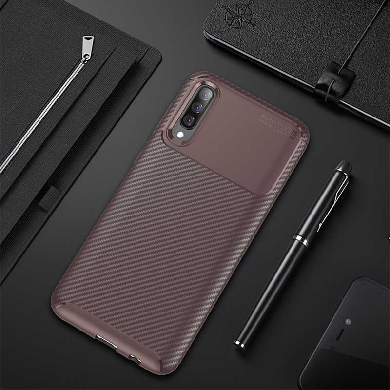 Galaxy A50 Kılıf Zore Negro Silikon Kapak - Kahverengi
