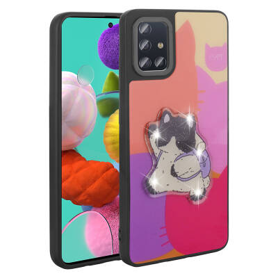 Galaxy A51 Case Shining Embossed Zore Amas Silicone Cover with Iconic Figure - Zore