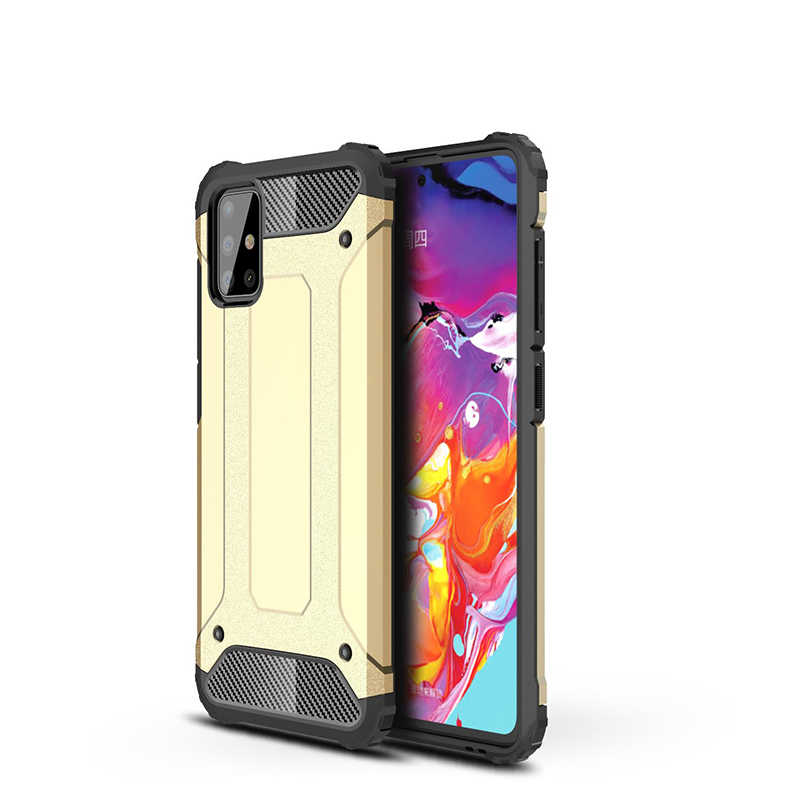 Galaxy A51 Kılıf Zore Crash Silikon Kapak - Gold