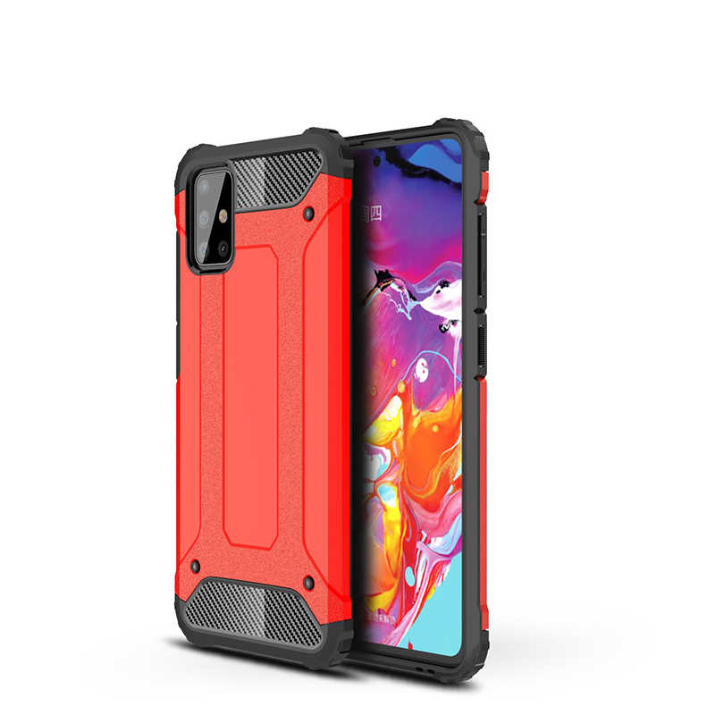 Galaxy A51 Kılıf Zore Crash Silikon Kapak - Kırmızı