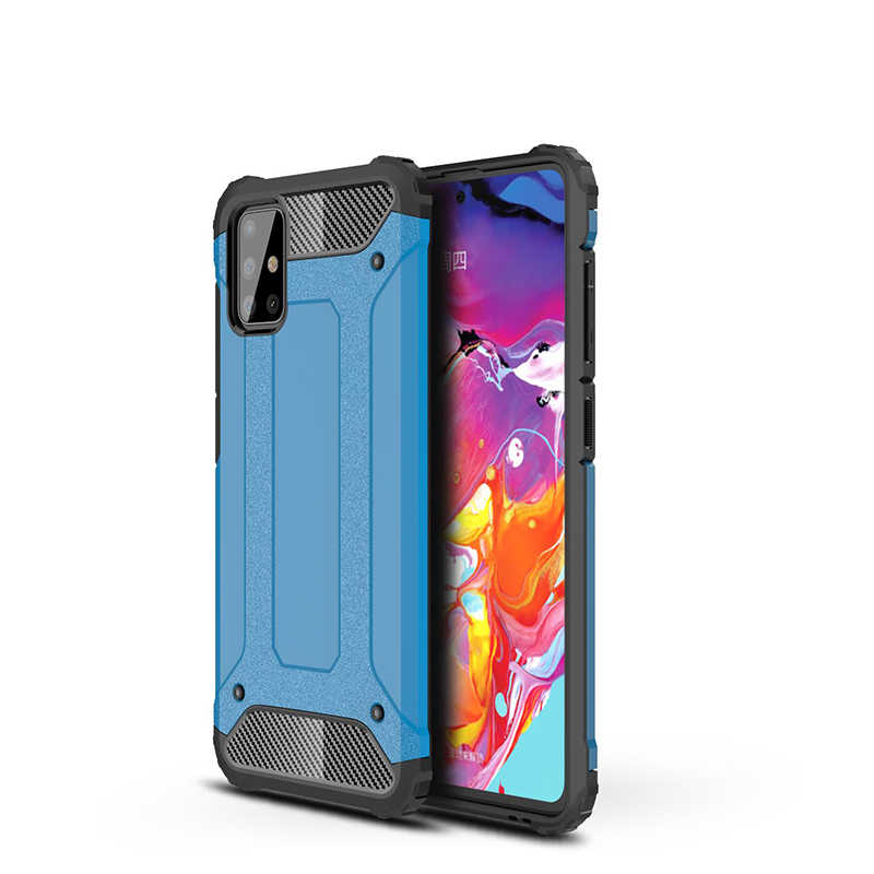 Galaxy A51 Kılıf Zore Crash Silikon Kapak - Mavi