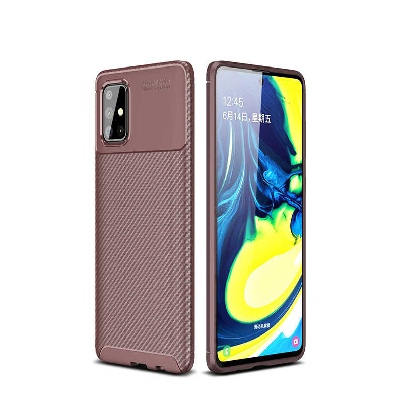 Galaxy A51 Kılıf Zore Negro Silikon Kapak - Kahverengi