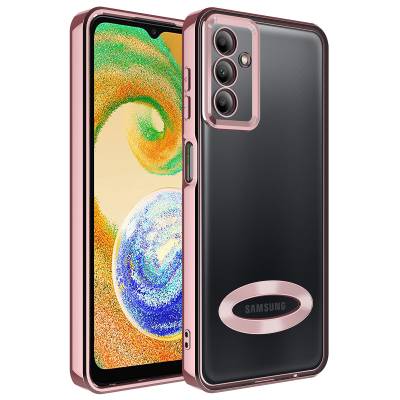 Galaxy A54 Kılıf Kamera Korumalı Logo Gösteren Zore Omega Kapak Rose Gold