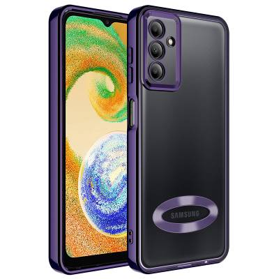 Galaxy A54 Kılıf Kamera Korumalı Logo Gösteren Zore Omega Kapak Derin Mor