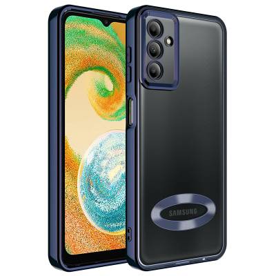Galaxy A54 Kılıf Kamera Korumalı Logo Gösteren Zore Omega Kapak Lacivert