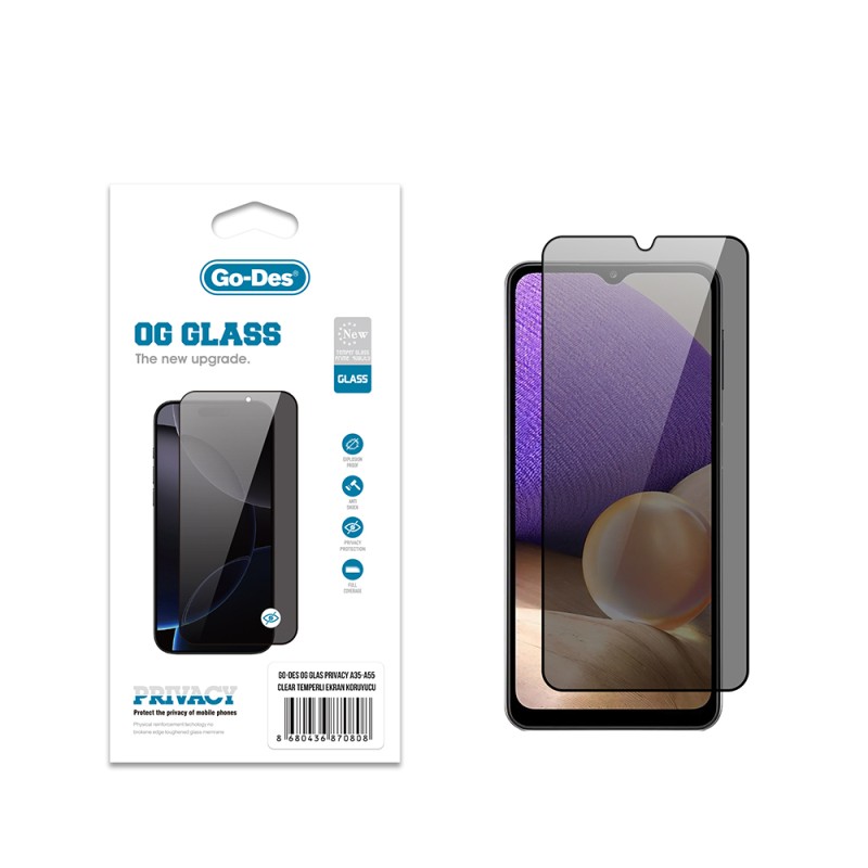 Galaxy A55 Go Des OG Glass Privacy Antistatic Tempered Glass Screen Protector - 1