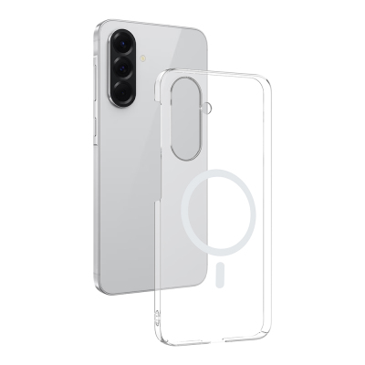 Galaxy A56 Camera Protected M-Safe Charging Transparent Zore London Hard PC Case - Zore