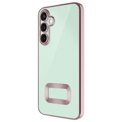 Galaxy A56 Case Zor Omega Cover Showing Camera Protected Logo Rose Gold