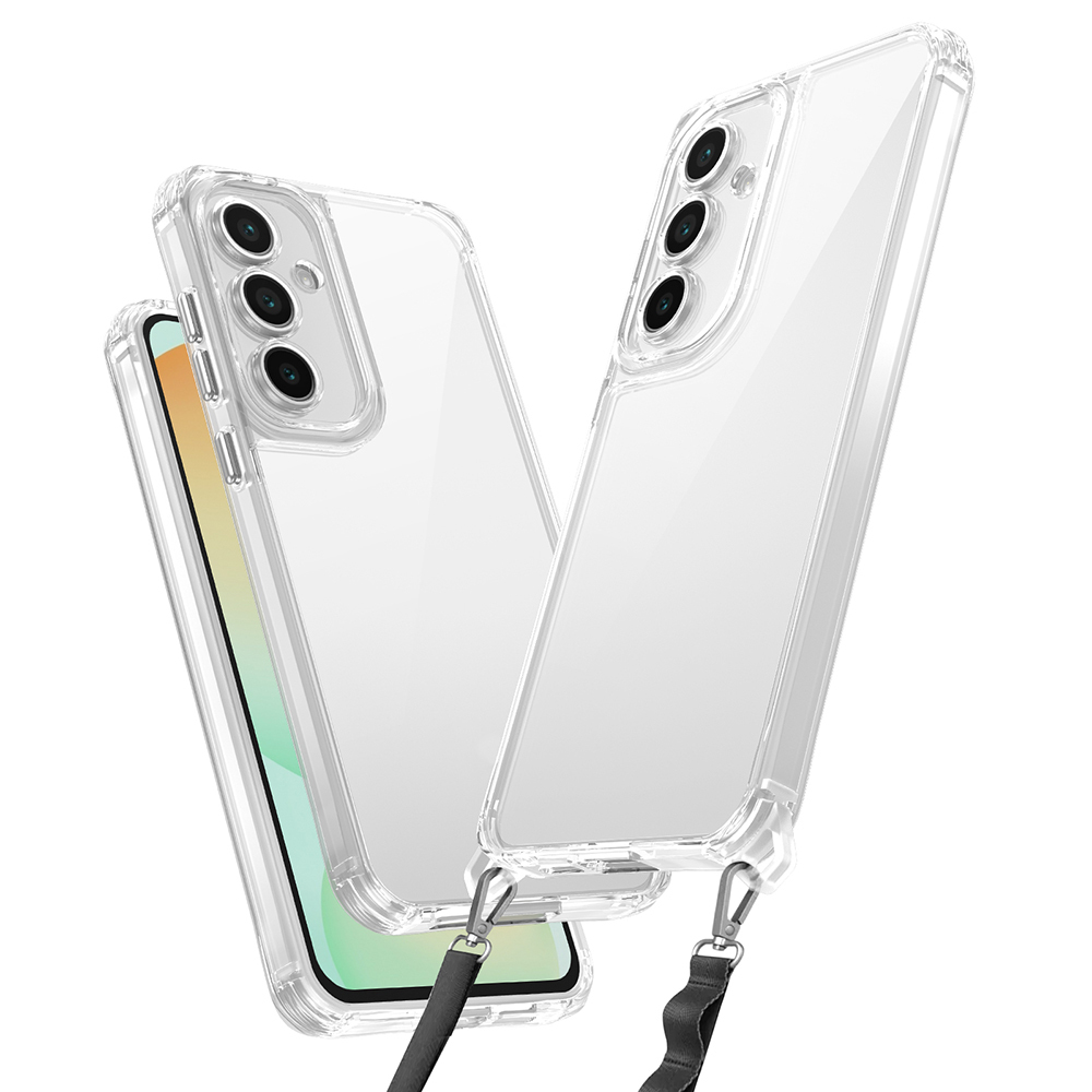 Galaxy A56 Kılıf Airbagli Takılabilir Askı Aparatlı Zore Snap Silikon Kapak - Şeffaf