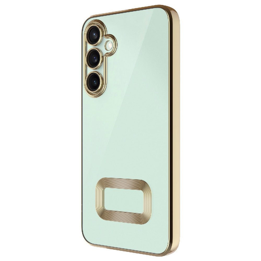 Galaxy A56 Kılıf Kamera Korumalı Logo Gösteren Zore Omega Kapak - Gold