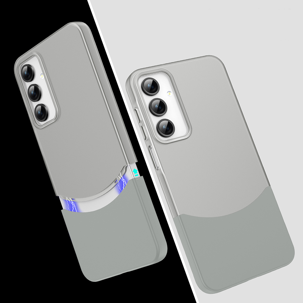 Galaxy A56 Kılıf Mıknatıslı Zore Duble Kapak - Gri