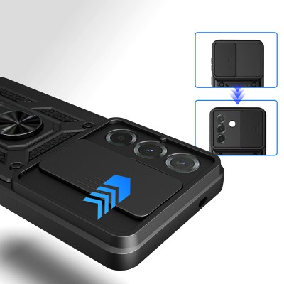 Galaxy A57 Kılıf Magnetik Standlı Kamera Korumalı Zore Sürgülü Vega Kapak - 8