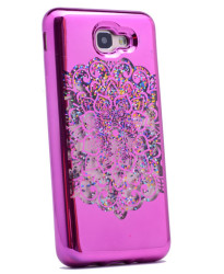 Galaxy A7 2016 Kılıf Zore Lazer Çiçekli Sıvılı Silikon - Zore