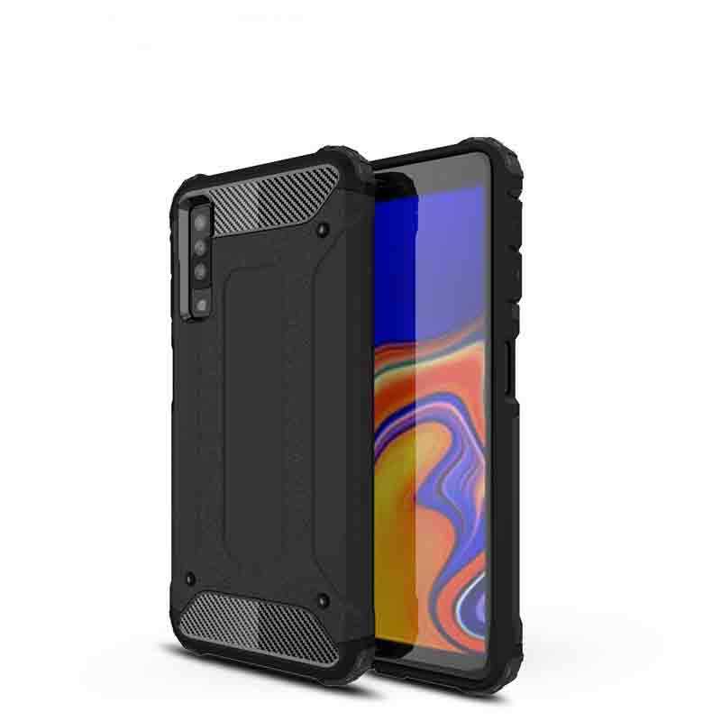 Galaxy A7 2018 Kılıf Zore Crash Silikon Kapak - Siyah