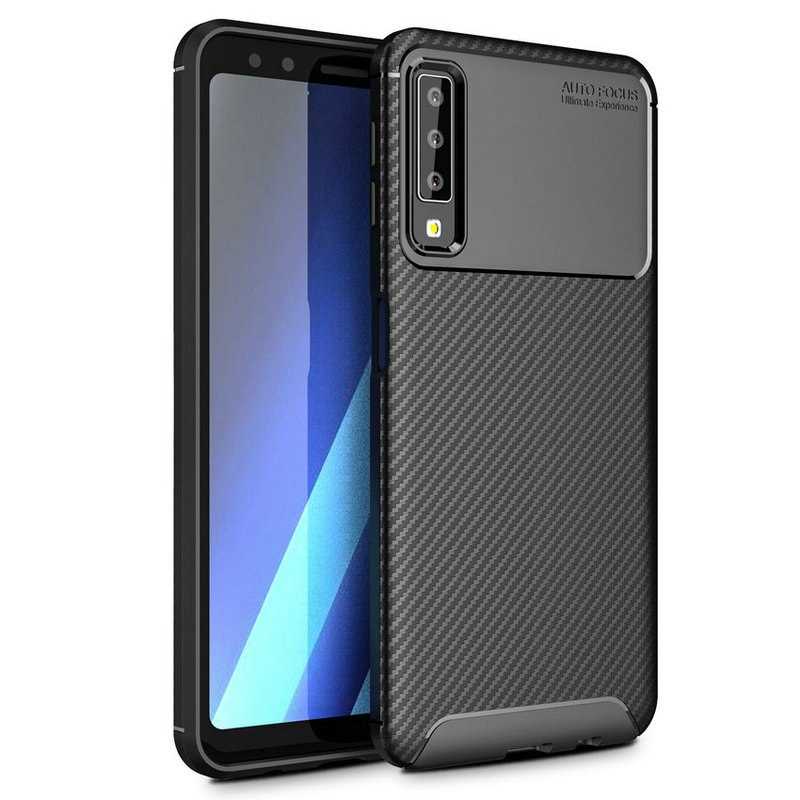 Galaxy A7 2018 Kılıf Zore Negro Silikon Kapak - Siyah