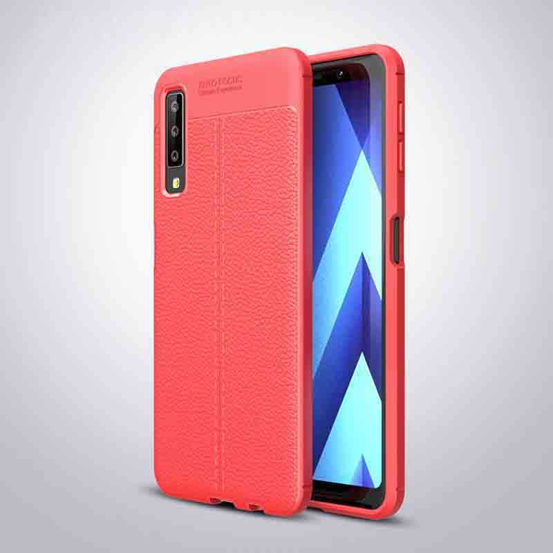 Galaxy A7 2018 Kılıf Zore Niss Silikon Kapak - Kırmızı