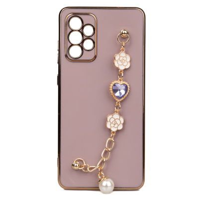 Galaxy A72 Case With Hand Strap Camera Protection Zore Taka Silicone Cover - Zore