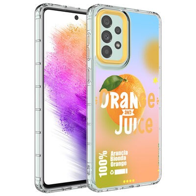 Galaxy A73 Case Camera Protected Colorful Patterned Hard Silicone Zore Korn Cover - 8