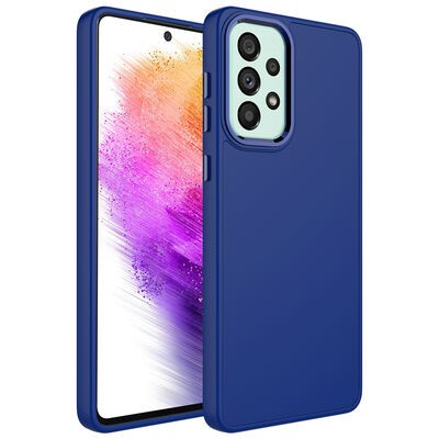 Galaxy A73 Case Metal Frame and Button Design Silicone Zore Luna Cover - 6