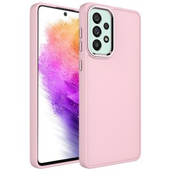 Galaxy A73 Case Metal Frame and Button Design Silicone Zore Luna Cover - 4