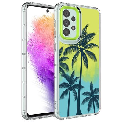 Galaxy A73 Kılıf Kamera Korumalı Renkli Desenli Sert Silikon Zore Korn Kapak - 6