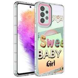 Galaxy A73 Kılıf Kamera Korumalı Renkli Desenli Sert Silikon Zore Korn Kapak NO10