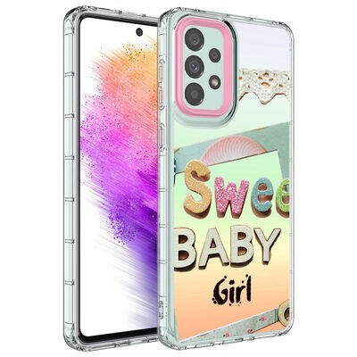 Galaxy A73 Kılıf Kamera Korumalı Renkli Desenli Sert Silikon Zore Korn Kapak - 10